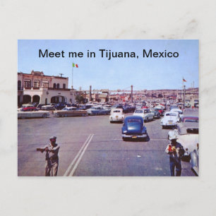 International Border, Tijuana, Mexico Vintage Postcard