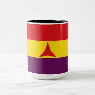 International Brigades Flag (Spanish Civil War) Two-Tone Coffee Mug