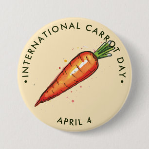 International Carrot Day, watercolor carrot 7.5 Cm Round Badge