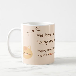 International Cat Day 2025 Banner – Cute Cat Love  Coffee Mug