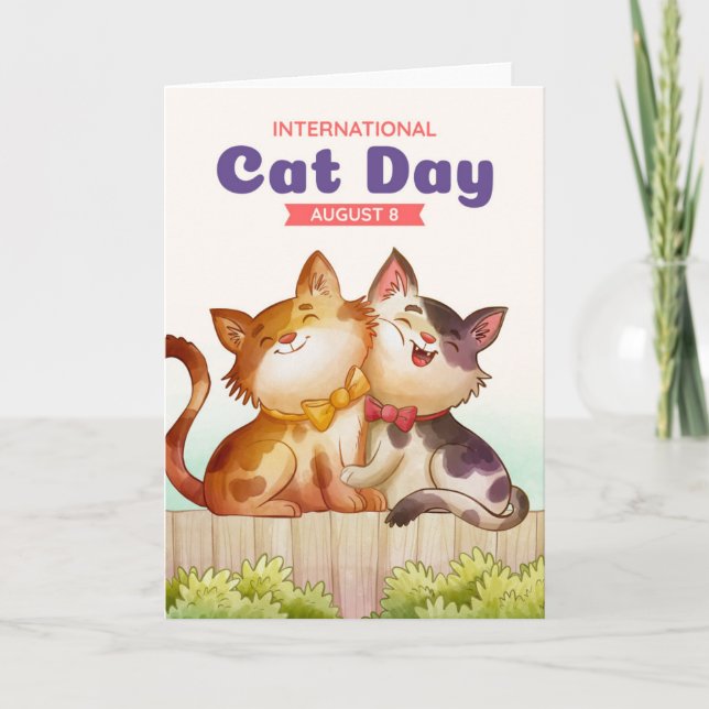 International Cat Day  Card (Front)