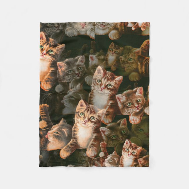 International Cat Day - Cats Texture Pattern Fleece Blanket (Front)