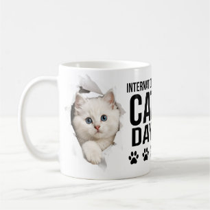 international cat day celebration coffee mug