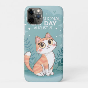 International Cat Day Cute Whimsical Cat Art iPhone 11 Pro Case