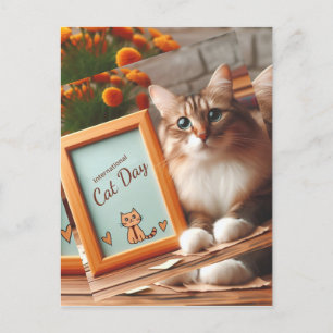 International Cat Day Invitation Postcard