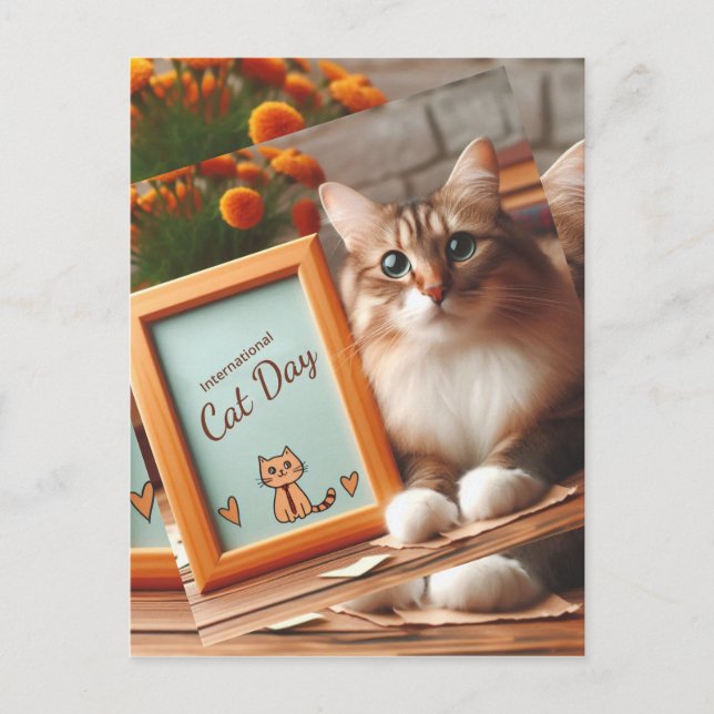 International Cat Day Invitation Postcard (Front)