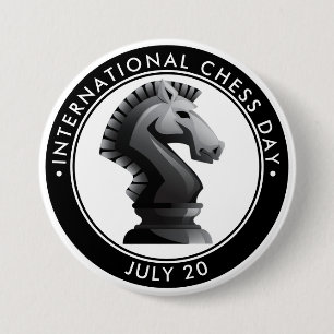 International Chess Day, HORSE 7.5 Cm Round Badge