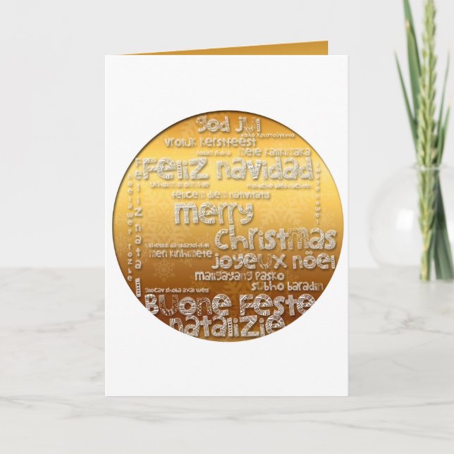 International Christmas Navidad Noel Greeting C Holiday Card (Front)