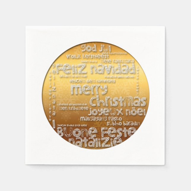 International Christmas Navidad Noel Paper Napkin (Front)