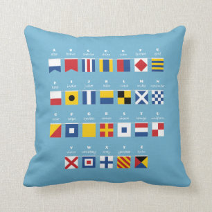 International Code of Signals Alphabet Cushion