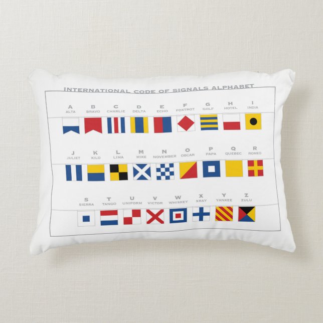 International Code of Signals Alphabet Decorative Cushion (Front)