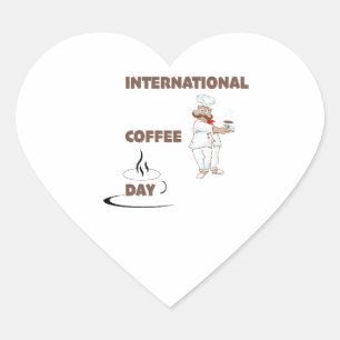 international coffee day heart sticker