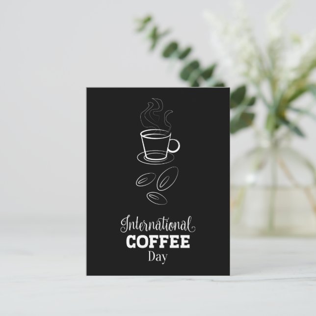 International Coffee Day Sign Postcard (Standing Front)