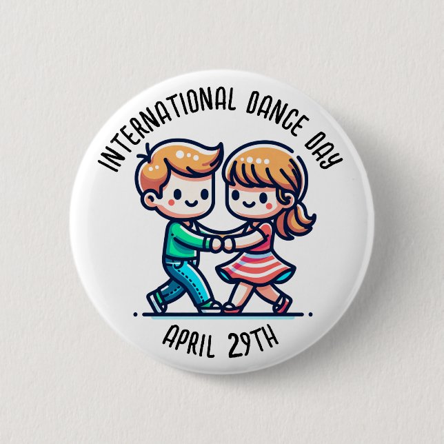 International Dance Day | April 29th 6 Cm Round Badge (Front)