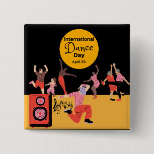 International Dance Day World Dance Day 15 Cm Square Badge