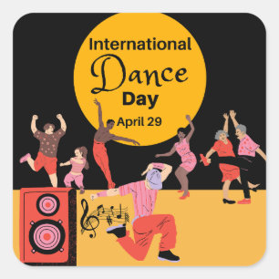 International Dance Day World Dance Day Square Sticker