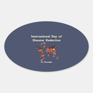 International Day for Disaster Risk Reduction. Oval Sticker