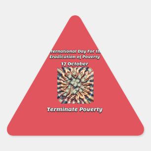 International Day for the Eradication of Poverty. Triangle Sticker