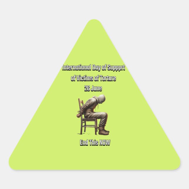 International Day in support of Torture Victims. 2 Triangle Sticker (Front)