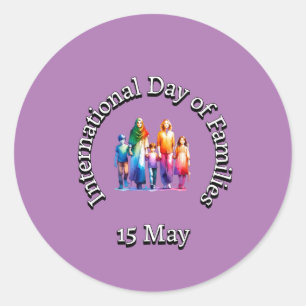 International Day of Families: 15 May Classic Round Sticker