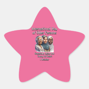 International Day of Older Persons. 1 October Star Sticker