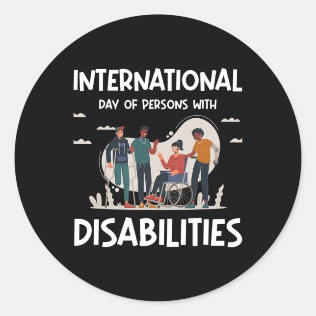 International Day Of Person With Disabilities  Classic Round Sticker (Front)