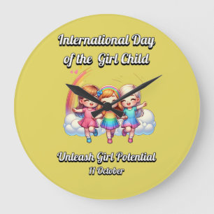 International Day of the Girl.  Girl Potential. Large Clock