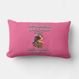 International Day of the Girl. Have Fun Lumbar Cushion