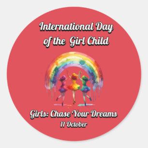 International Day of the Girl. Limitless Dreams. Classic Round Sticker