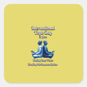 International Day of Yoga. 21 June Square Sticker