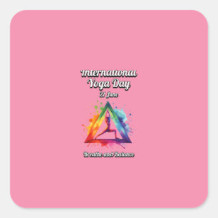 International Day of Yoga Square Sticker