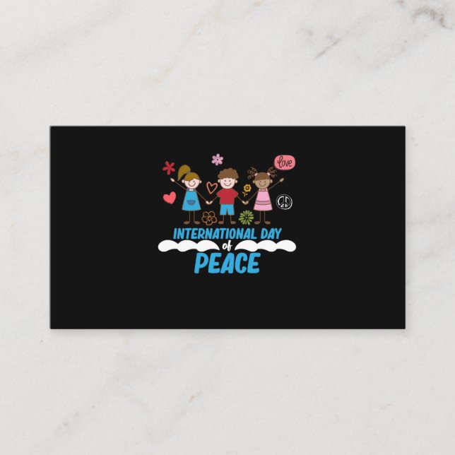 International Day Peace Earth World Peace Day Enclosure Card (Front)