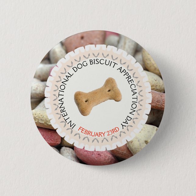 International Dog Treat Appreciation Day Feb 23rd 6 Cm Round Badge (Front)