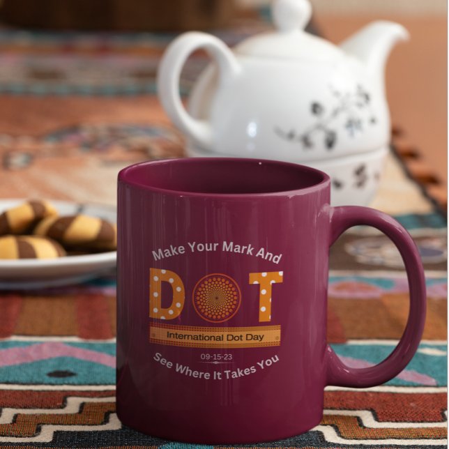 International Dot Day Design Two-Tone Coffee Mug (Creator Uploaded)