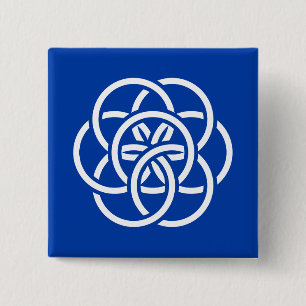 International Flag of Planet Earth 15 Cm Square Badge