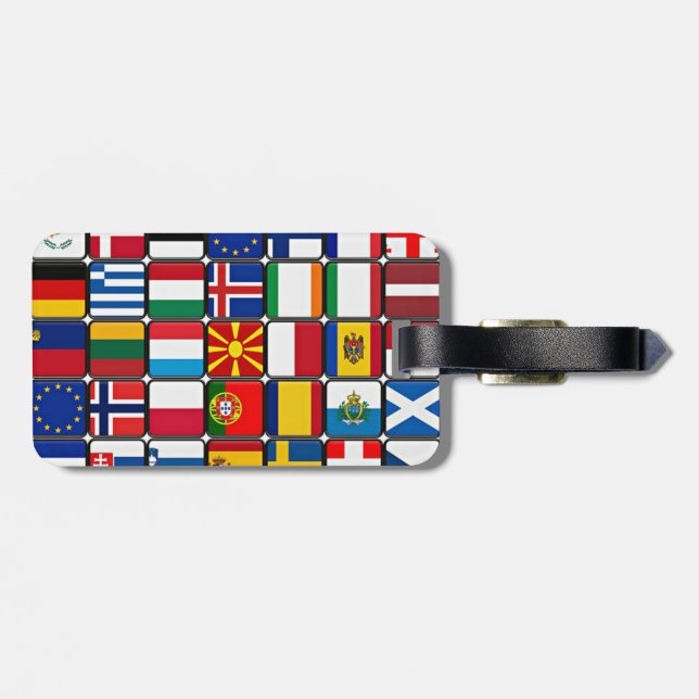 International flags collection, world flags luggage tag (Back Horizontal)