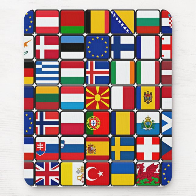 International flags collection, world flags mouse pad (Front)