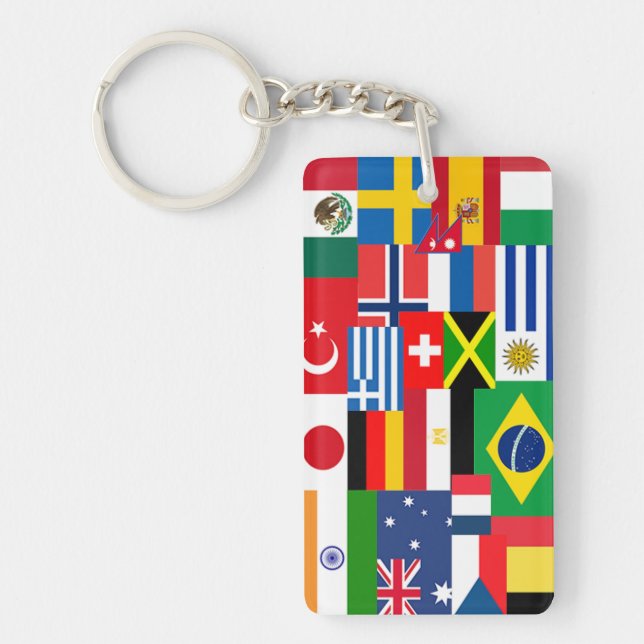 International Flags of the World Key Ring (Front)