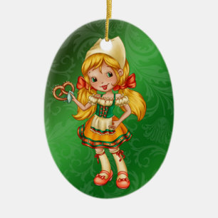 International - German Girl - SRF Ceramic Ornament