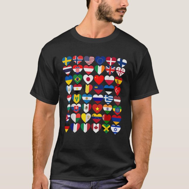 International Gift 48 Flags of the World T Shirt (Front)