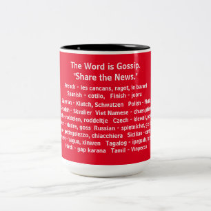 International Gossip Words, Two Tone Coffee Mug