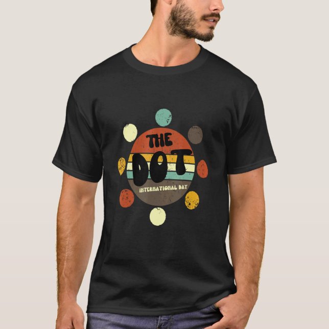 International Happy Dot Day Costume Groovy Retro V T-Shirt (Front)