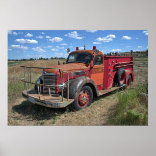 INTERNATIONAL HARVESTER FIRE TRUCK c. 1946 Poster