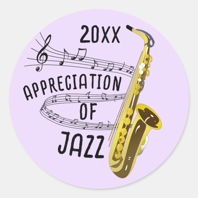 International Jazz Appreciation Classic Round Sticker (Front)