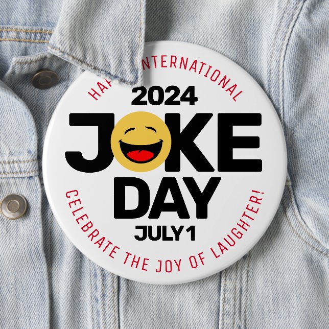 International Joke Day Laughing Face 6 Cm Round Badge (In Situ)