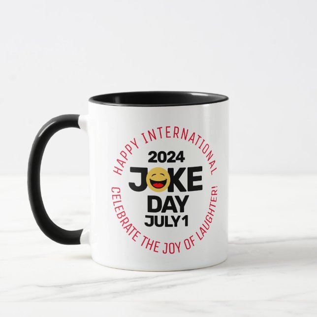 International Joke Day Laughing Face Mug (Left)