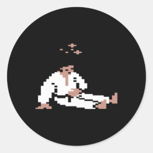 International Karate Ik+ Stomach Ache Spectrum C64 Classic Round Sticker