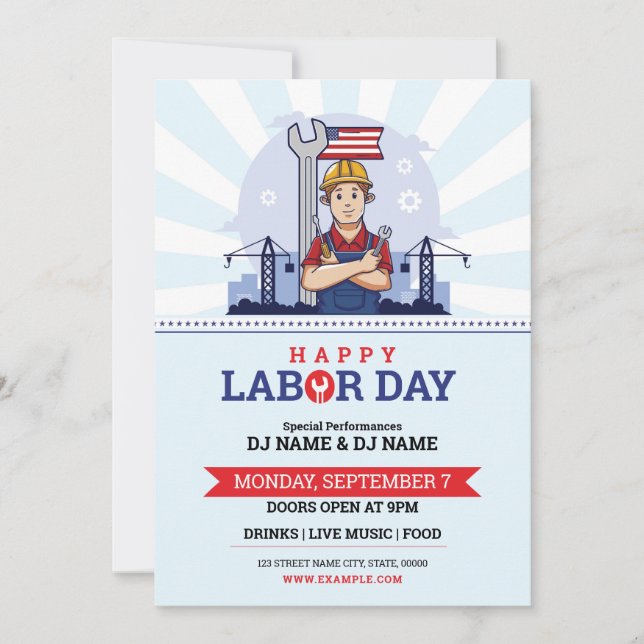 International Labour Day Event Flyer Invitation (Front)
