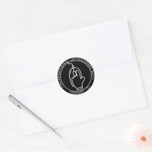 International Lefthanders Day, lefthanded mouse Classic Round Sticker