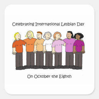 International Lesbian Day October 8th Square Sticker